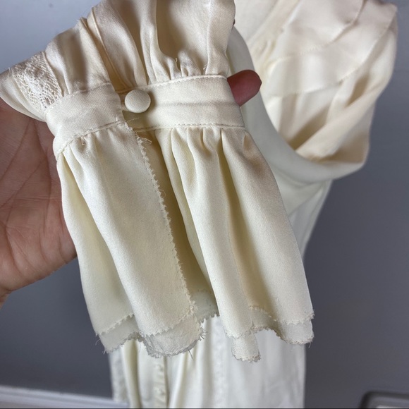 Rachel Zoe ivory silk ruffle tunic blouse 6 - Picture 5 of 8